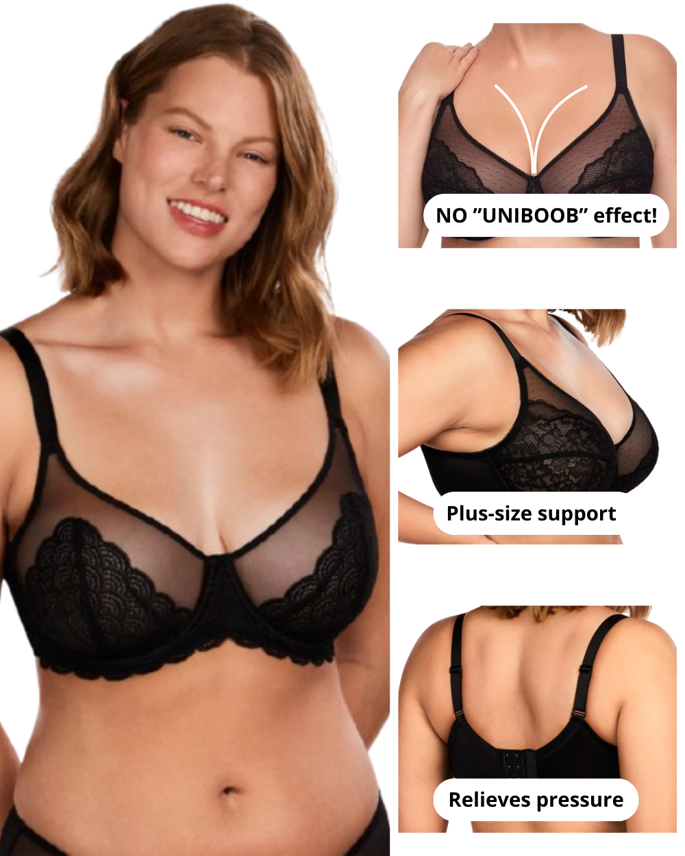 Elegant Breast Minimizer Bra with Soft Lace Support™