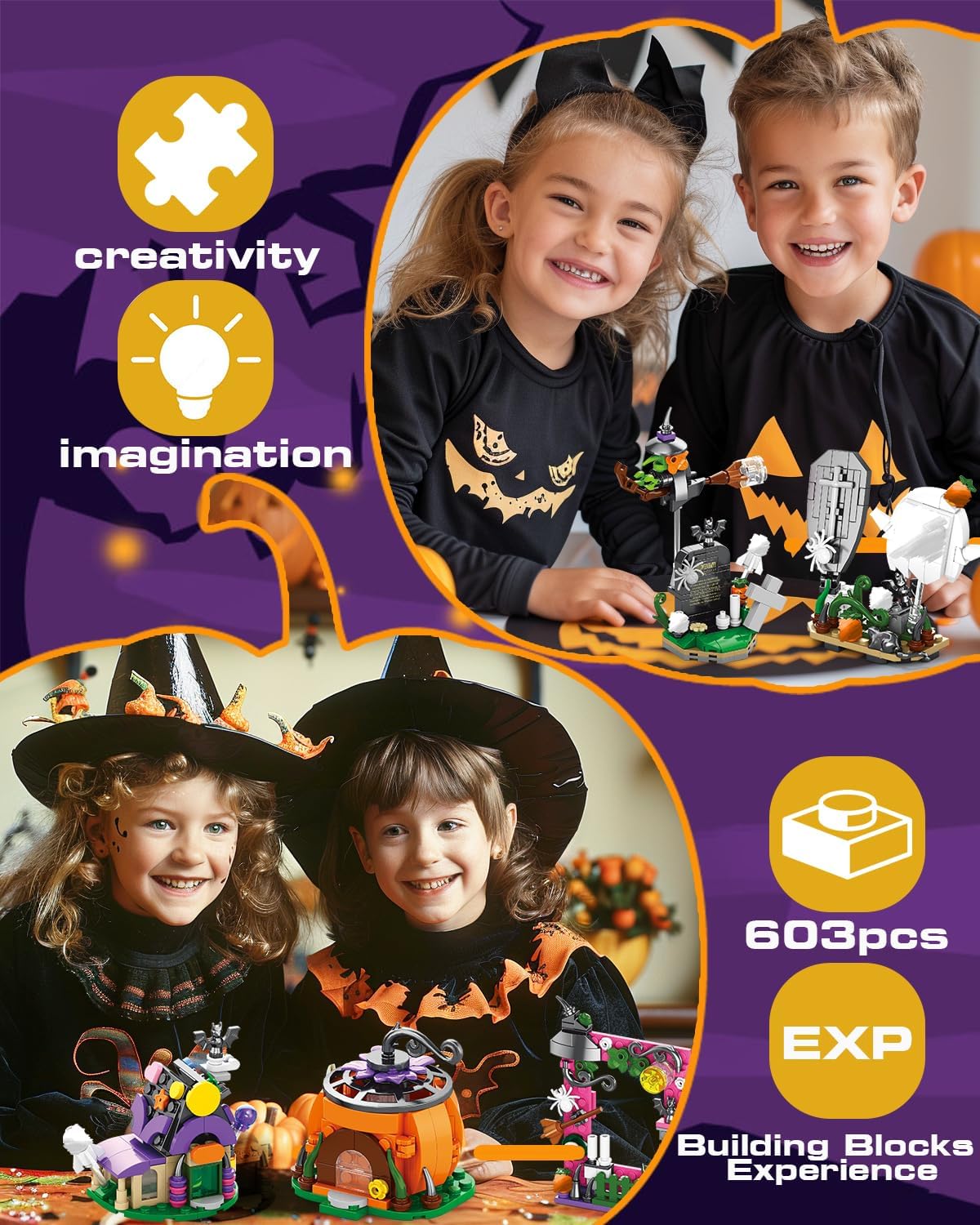 SpookyBricks™ Halloween Building Set Boo Box with 400+ Pieces™