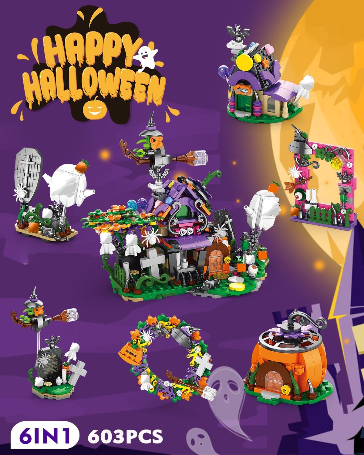 SpookyBricks™ Halloween Building Set Boo Box with 400+ Pieces™