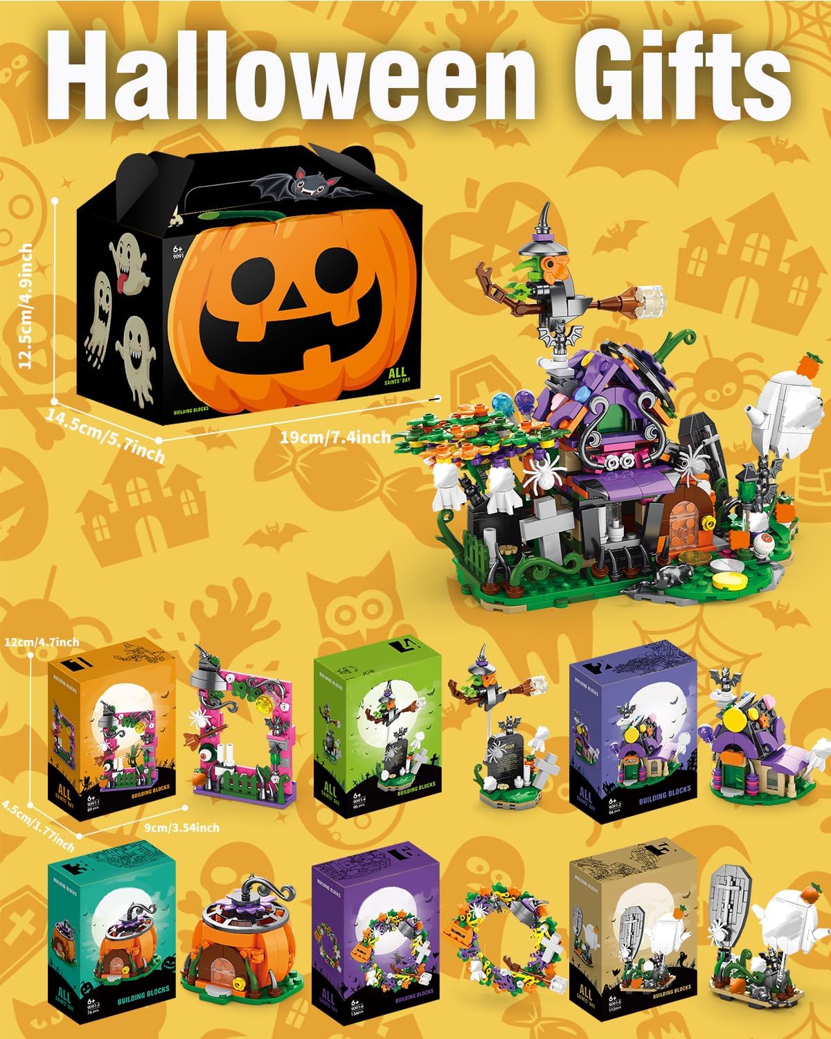 SpookyBricks™ Halloween Building Set Boo Box with 400+ Pieces™