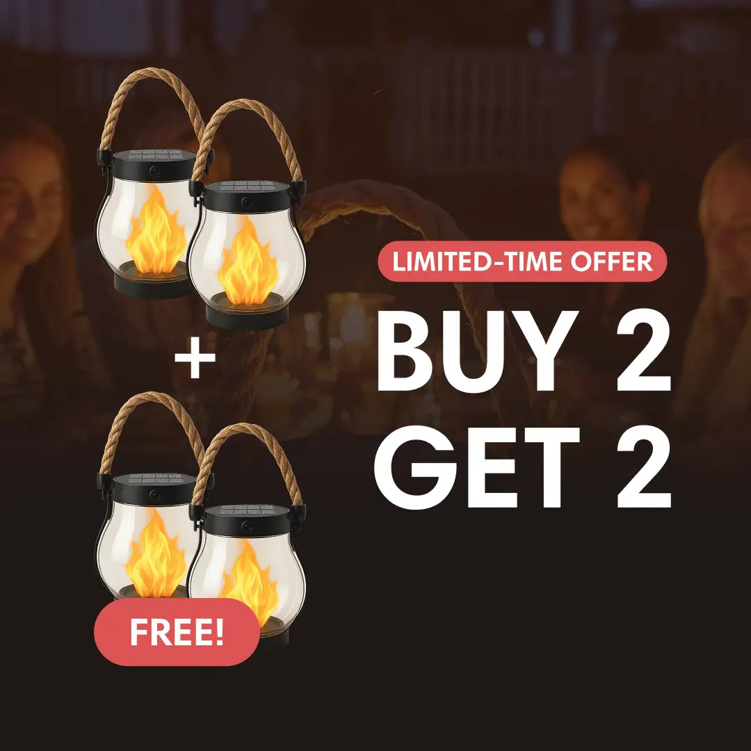 Kaliqo™ Waterproof Solar Lantern with Real‑Flame Outdoor Glow Effect