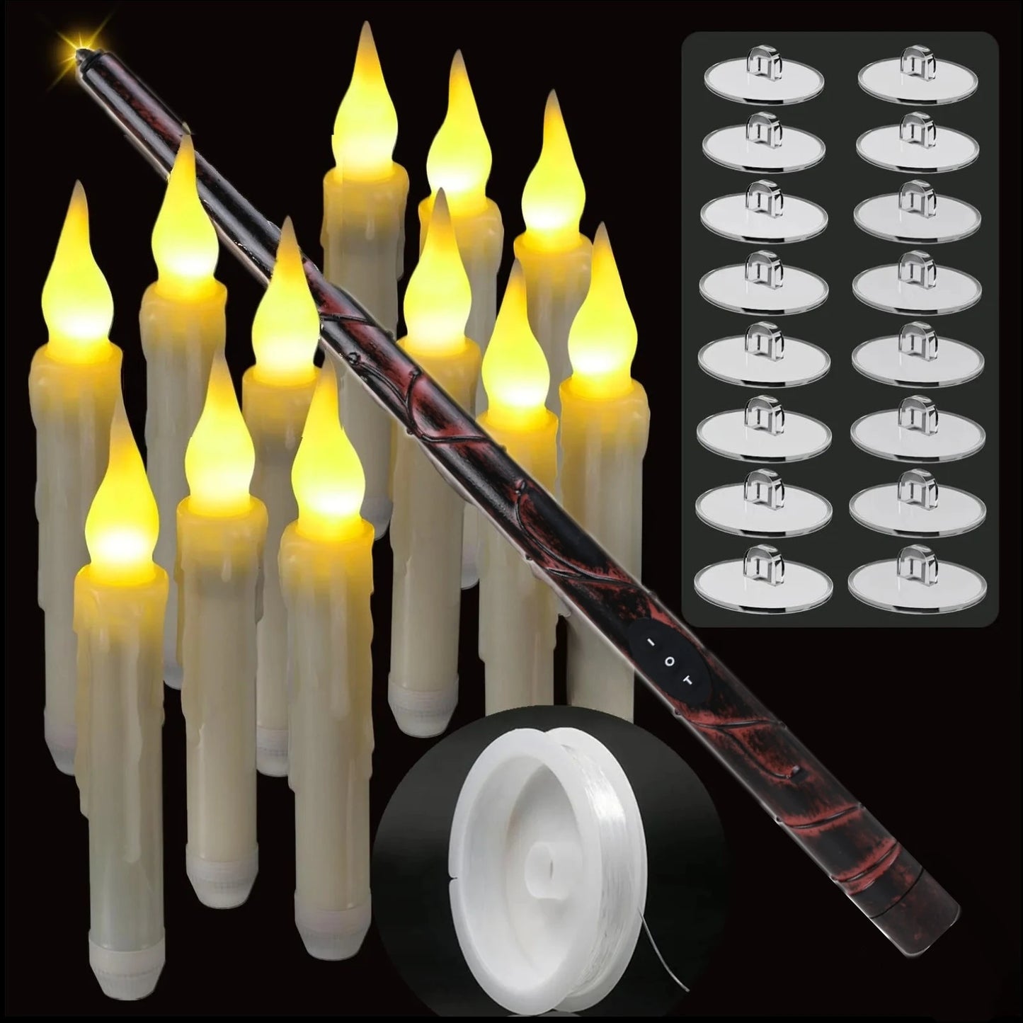 Enchanting Floating LED Candle Set with Magic Wand™