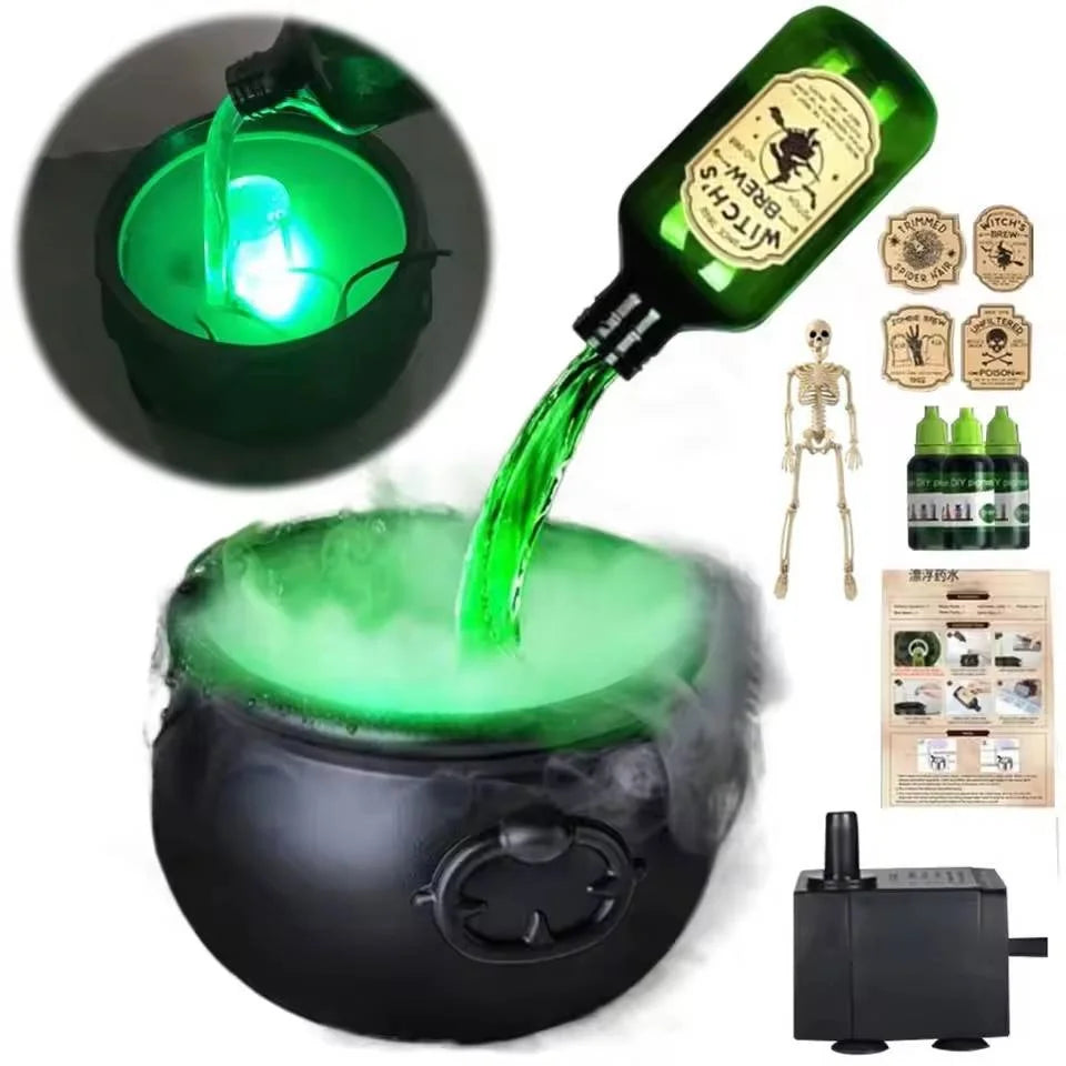 Spooky Halloween Witch Mist Maker Cauldron With Floating Bottle™