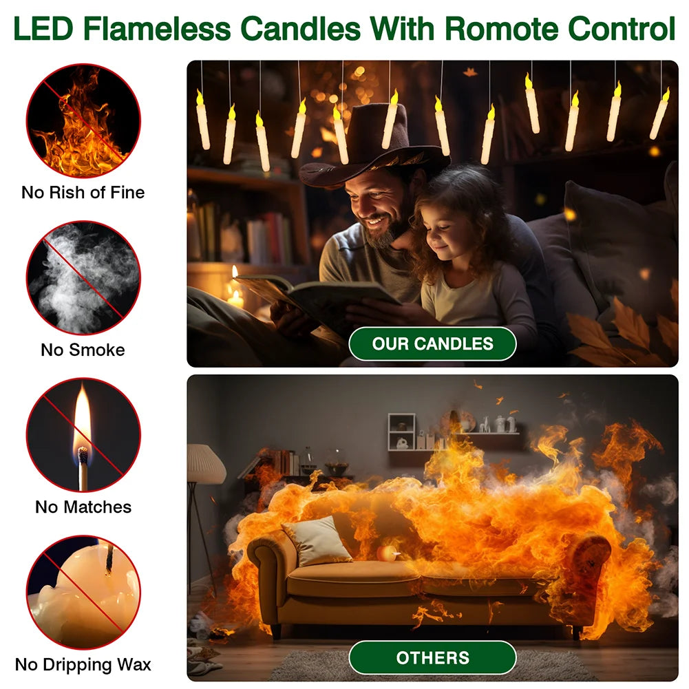 Enchanting Floating LED Candle Set with Magic Wand™