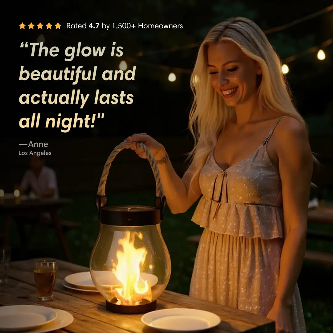 Kaliqo™ Waterproof Solar Lantern with Real‑Flame Outdoor Glow Effect