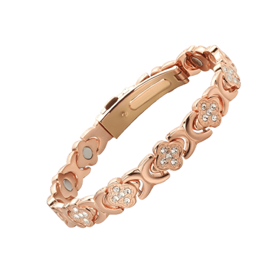 Elegant Rose Gold Flower Copper Bracelet™ for Wellness & Luck