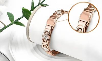 Elegant Rose Gold Flower Copper Bracelet™ for Wellness & Luck