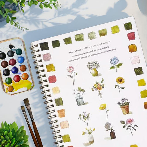Watercolor Flower Art Book Kit