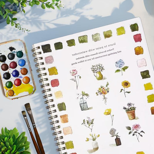 Watercolor Flower Art Book Kit