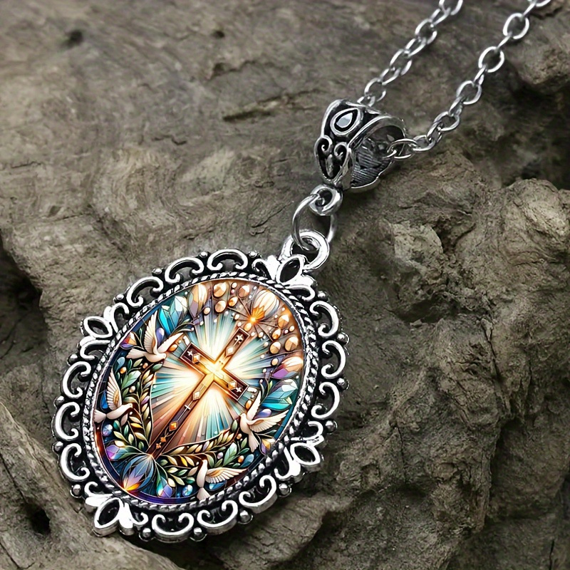 Christmas Nativity 3D Relief Glass & Alloy Pendant™