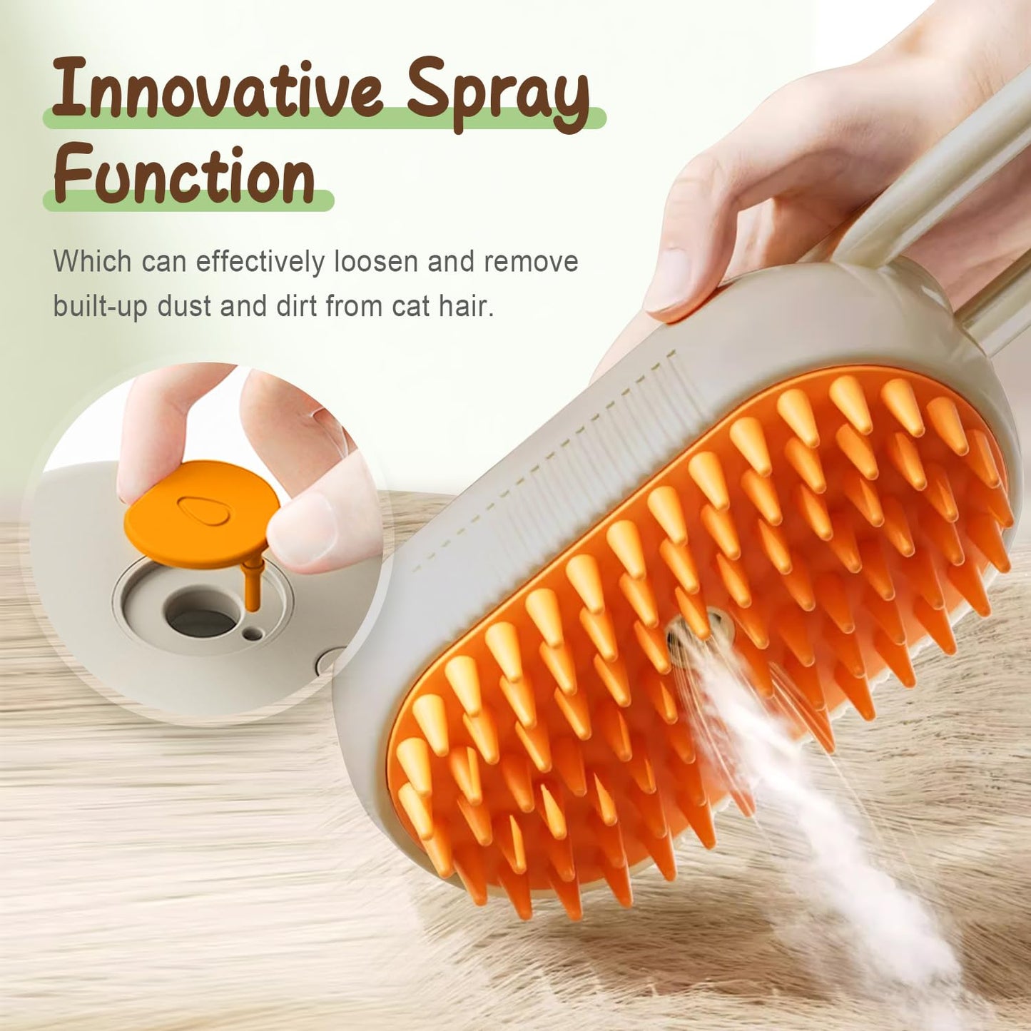 FluffAway™ Steam Comb – Quick, Safe & Mess-Free Grooming