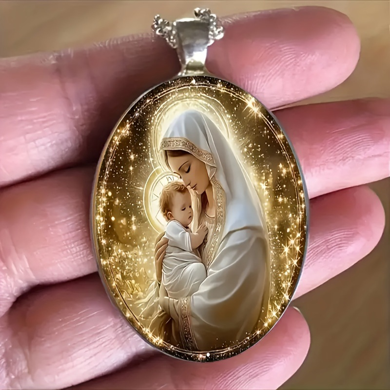 Christmas Nativity 3D Relief Glass & Alloy Pendant™