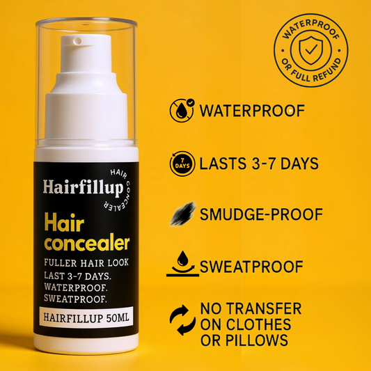 Hairfillup Waterproof Hair Concealer Black 50ml 3‑7 Day Coverage™