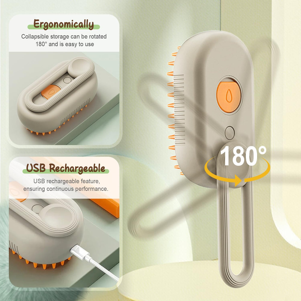 FluffAway™ Steam Comb – Quick, Safe & Mess-Free Grooming