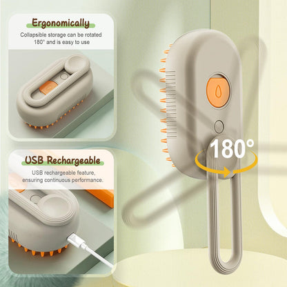 FluffAway™ Steam Comb – Quick, Safe & Mess-Free Grooming