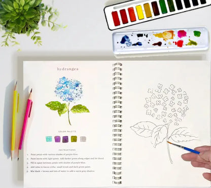 Watercolor Flower Art Book Kit
